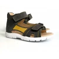 Сандалии для мальчика серо-желтые, Woopy, 36 размер